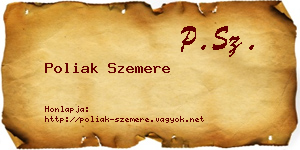 Poliak Szemere névjegykártya